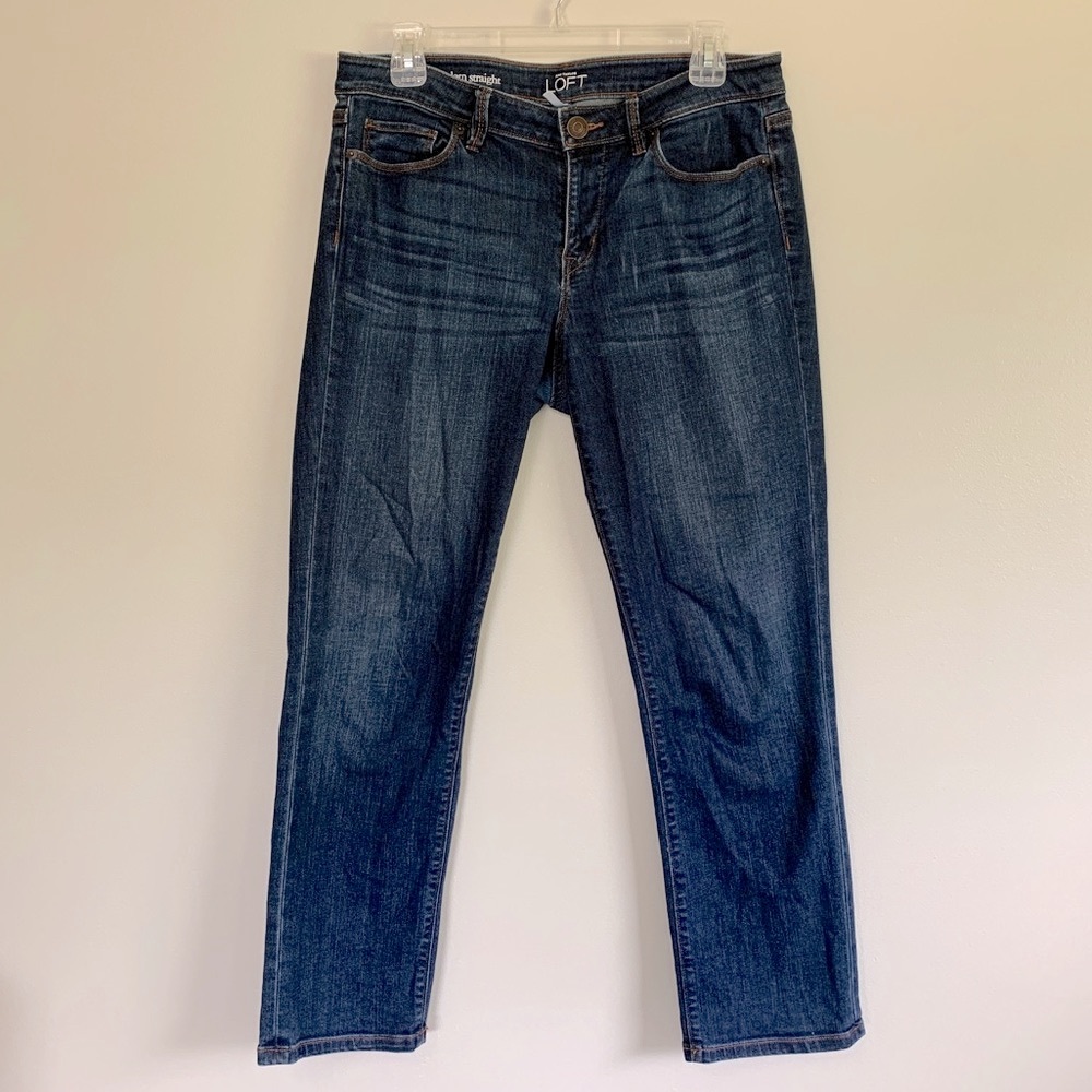 LOFT Modern Straight Cropped Jeans